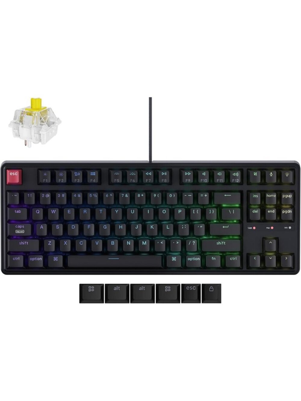 80% Wired Mechanical Keyboard - Hot-Swappable, RGB Backlit, Programmable, TKL